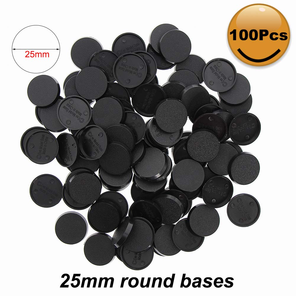 Evemodel Mb325 100Pcs Round Plastic Model Bases 25Mm Or 0.98Inch For Gaming Miniatures Or Wargames Table Games