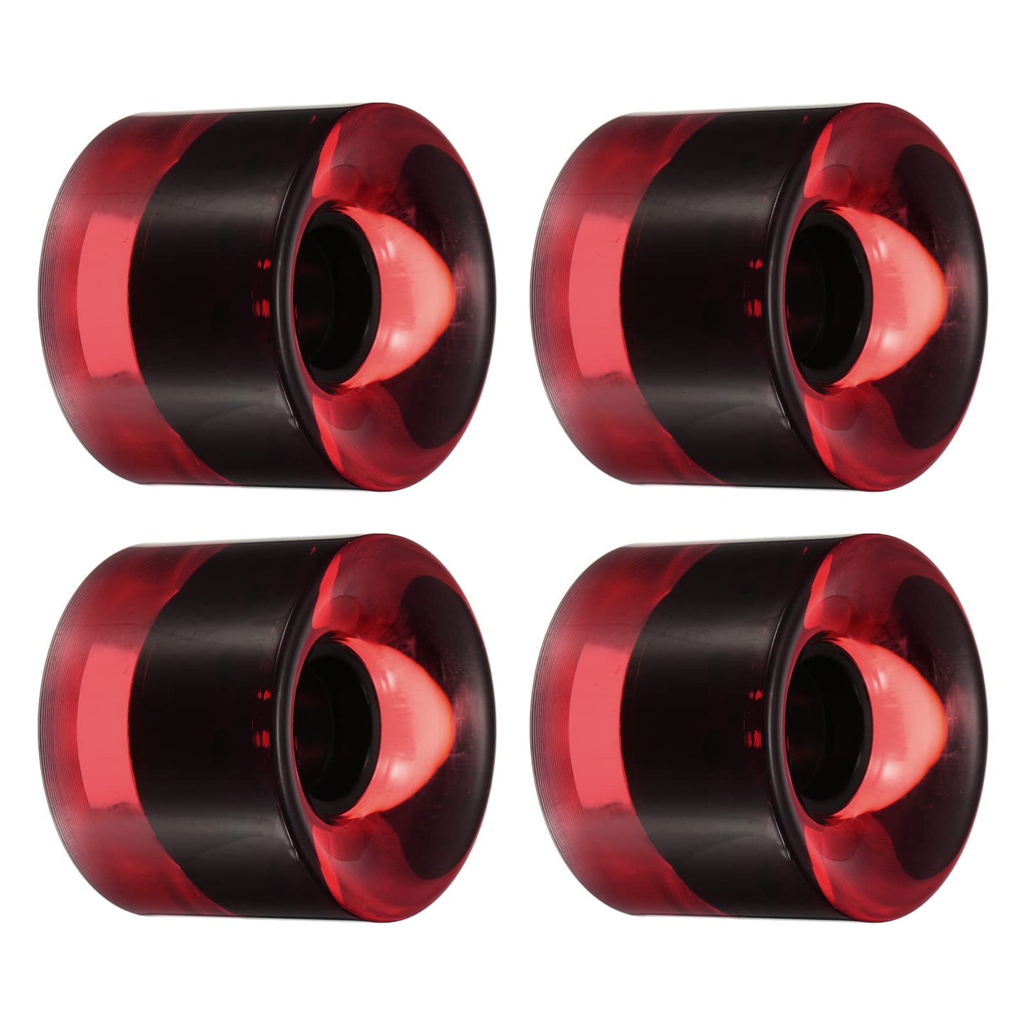 PATIKIL 60mm Longboard Wheels, 4 Pack Skateboard Wheel Street Wheels for Skateboards Cruiser Wheels Replacement 78A, Clear Red