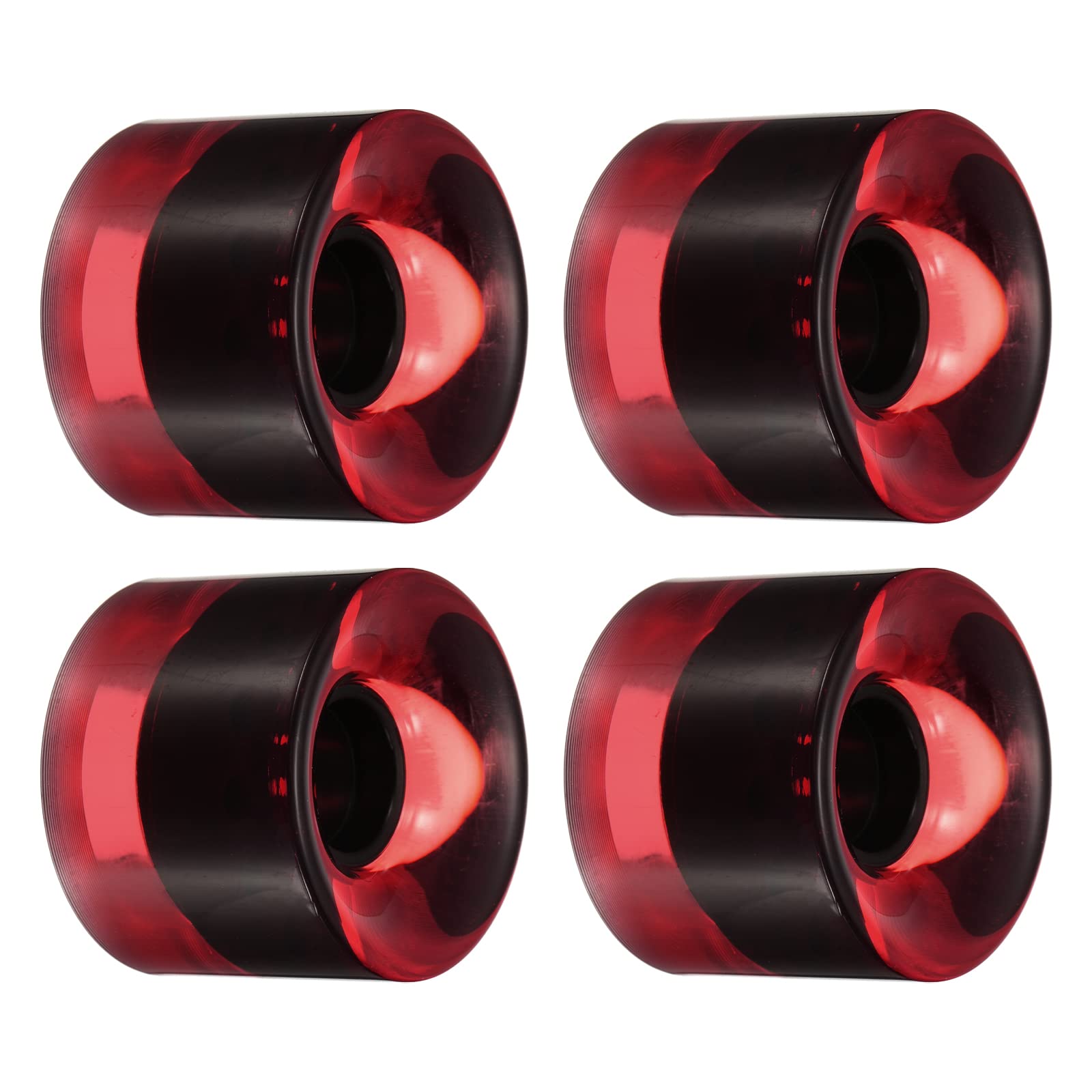 PATIKIL 60mm Longboard Wheels, 4 Pack Skateboard Wheel Street Wheels for Skateboards Cruiser Wheels Replacement 78A, Clear Red