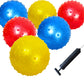 Appleround 6-Pack Of 7-Inch Knobby Balls With 1 Air Pump - Fun Sensory Balls, Party Favors, Inflatable Bouncy Balls