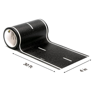 Inroad Toys Playtape Road Tape For Toy Cars - Sticks To Flat Surfaces, No Residue; 30 Ft. X 4 In. Asphalt Road