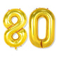 Flyloons 80 number Golden Foil Balloon 16 inch Size Birthday Decoration Items Pack of 2 | 80th Year Balloons | Eighty