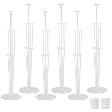 Voircoloria 6 Sets Balloon Stand Kits, Balloon Sticks With Base For Table Centerpieces Graduation Birthday Baby Shower Gender Re