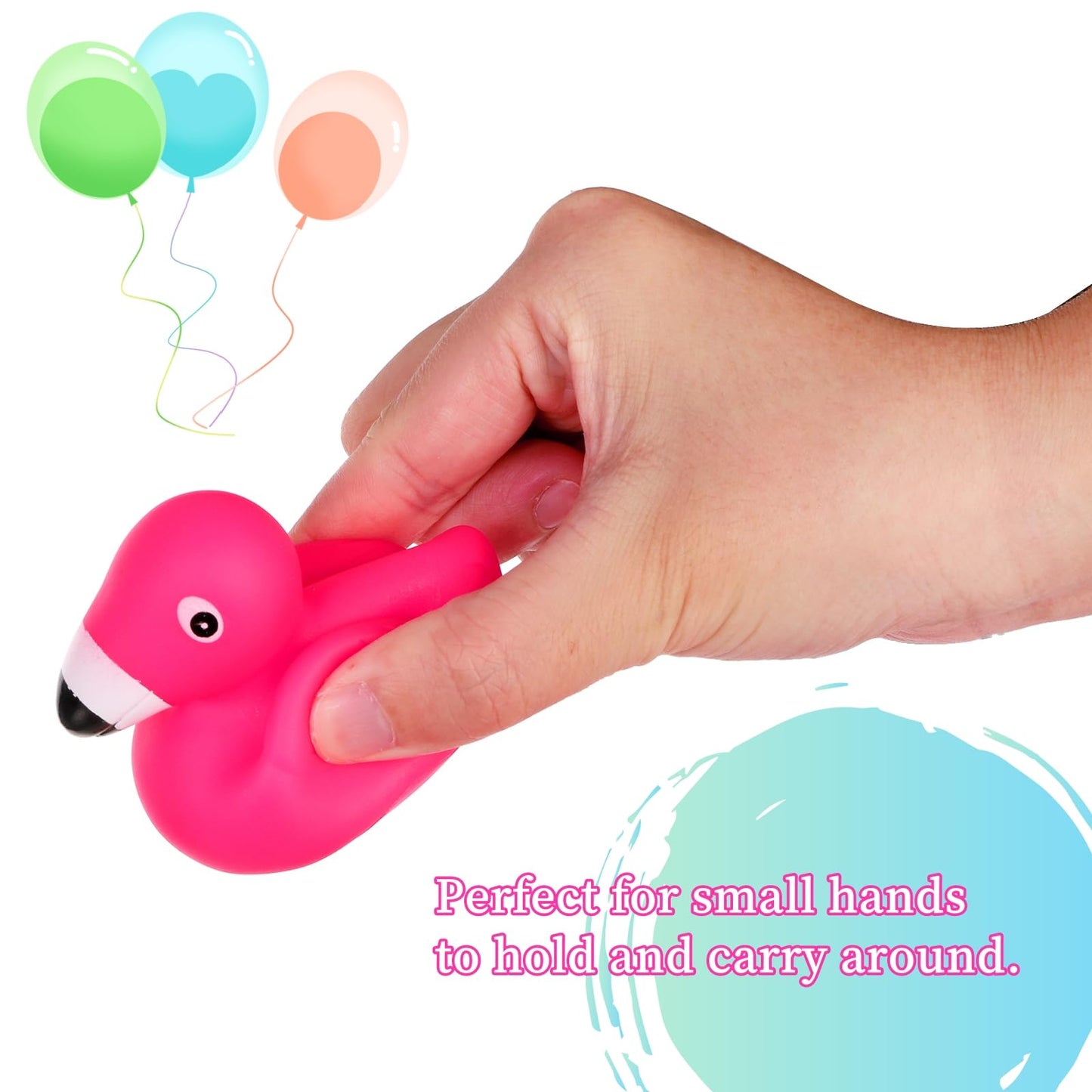 Goaste 50 Pieces Flamingo Rubber Ducks Bulk, Mini Pink Flamingo Bath Toys, Cute Floating Squeaky Bathtub Ducks for Baby Shower,