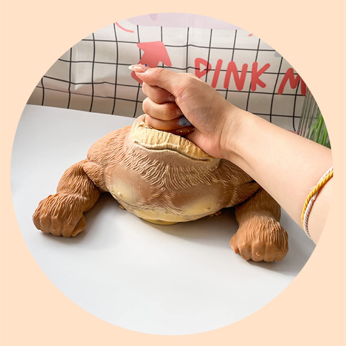 Gorilla Glue-Sand Filled Rubber Soft Decompression Doll, Animal High-Elastic Stretchable, Squishy Monkey, Decompression Toy For