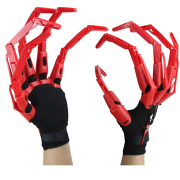 Magoog Halloween Articulated Fingers With Gloves, Articulated Finger Extensions, Scary Skeleton Bone Claw Hand, 3D Printed Novel