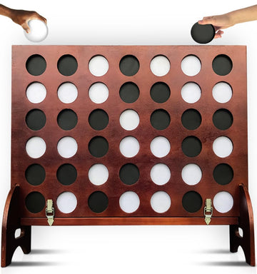 Swooc Games - Giant Four In A Row (All Weather) With Carrying Case & 60% Quieter Design - Giant Connect - 4 Game - Giant Outdoor Games - Yard Games For Kids And Adults - Backyard Games - Giant Games