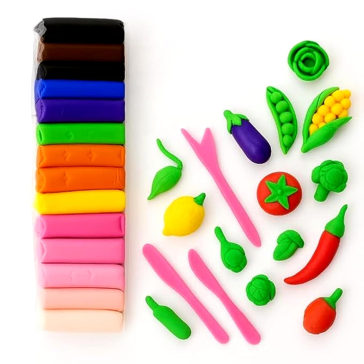 Granthues 12Pcs Air Drying Clay Plasticine Ultra Light Soft Modeling Magic Craft Kit Diy Educational Creative For Kids Clay To P