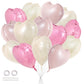 TONIFUL 30Pcs 18 Inch Heart Balloons Pastel Pink Cream White Pink Valentines Day Heart Shape Foil Mylar Balloons Decoration for 