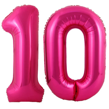 40 Inch Hot Pink 10 Number Balloons Giant 10 Balloons Hot Pink Birthday 10 Balloons 10Th Birthday Anniversary Events Party Decor
