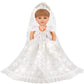 Mlcnles 18 Inch Doll Clothes Doll Wedding Dress Accessories Outfits For 18 Inch Doll Clothes - White Bride Dolls Gown Set With Long Lace Veil And Necklace For Girl Birthday Xmas Gift
