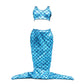 Popuid 18 Inch Doll Mermaid Costume Outfit Set For American Girl Doll Sparkly Mermaid Tail Swimsuit Princess Clothes (Blue)
