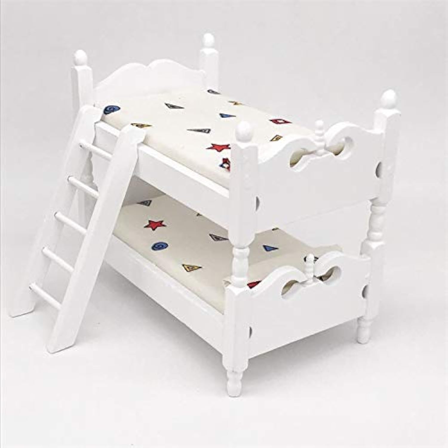 Sxfse Loft Bed, 1:12 Wooden Dollhouse Miniature Furniture Decor Bunk Bed With Ladder, Kids Children'S Bedroom Set Play Toy