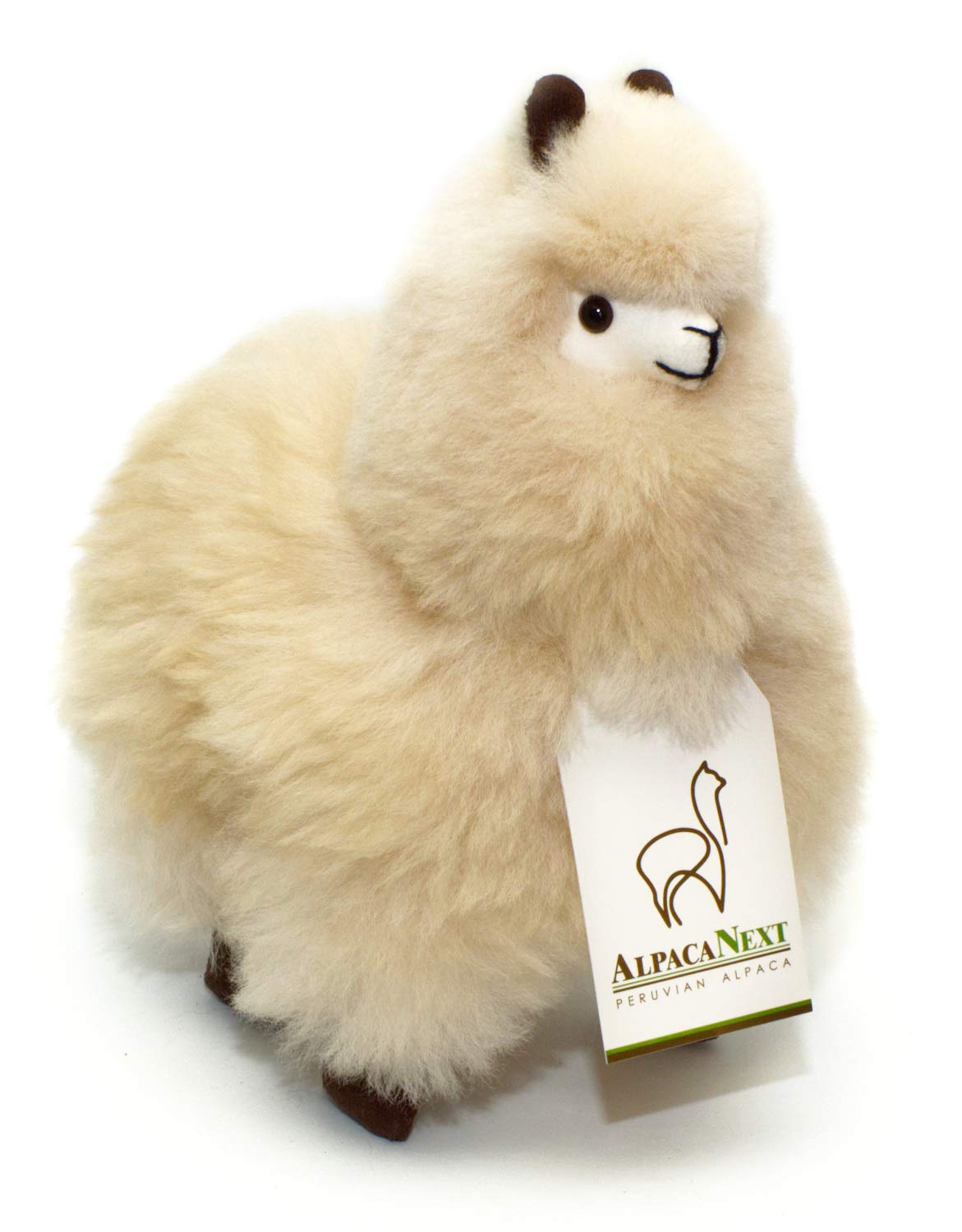 AlpacaNext Llama Stuffed Animal - 9 inch. Cute  Soft and Cuddly Alpaca Plush Toy Handcrafted on Real Alpaka Natural Fur (9 inches  Brown)