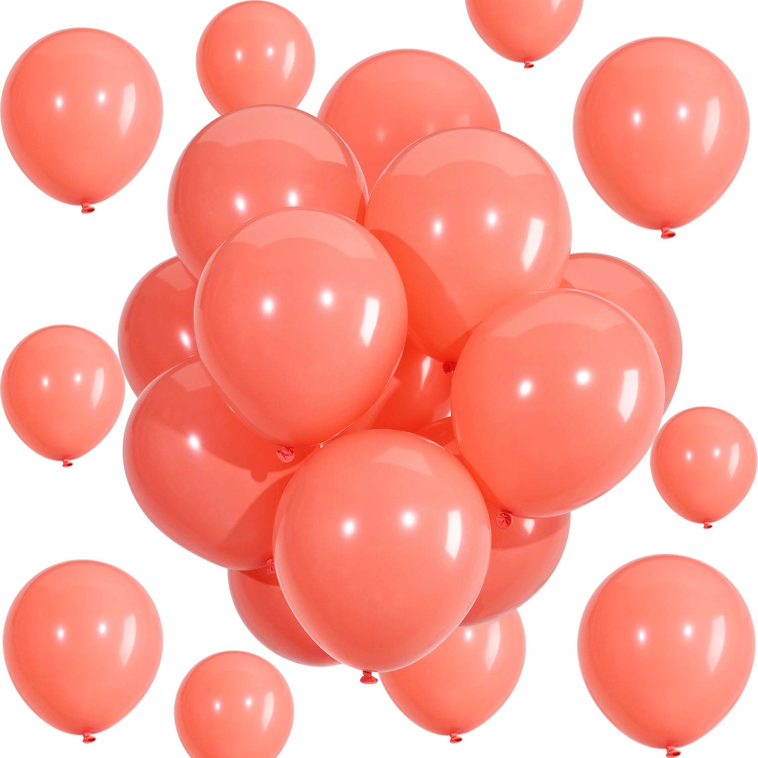 Hestya 100 Pieces 10 Inch Coral Balloons Latex Party Balloons Arch Garland Kit for Weddings, Bridal Shower, Graduation, Annivers