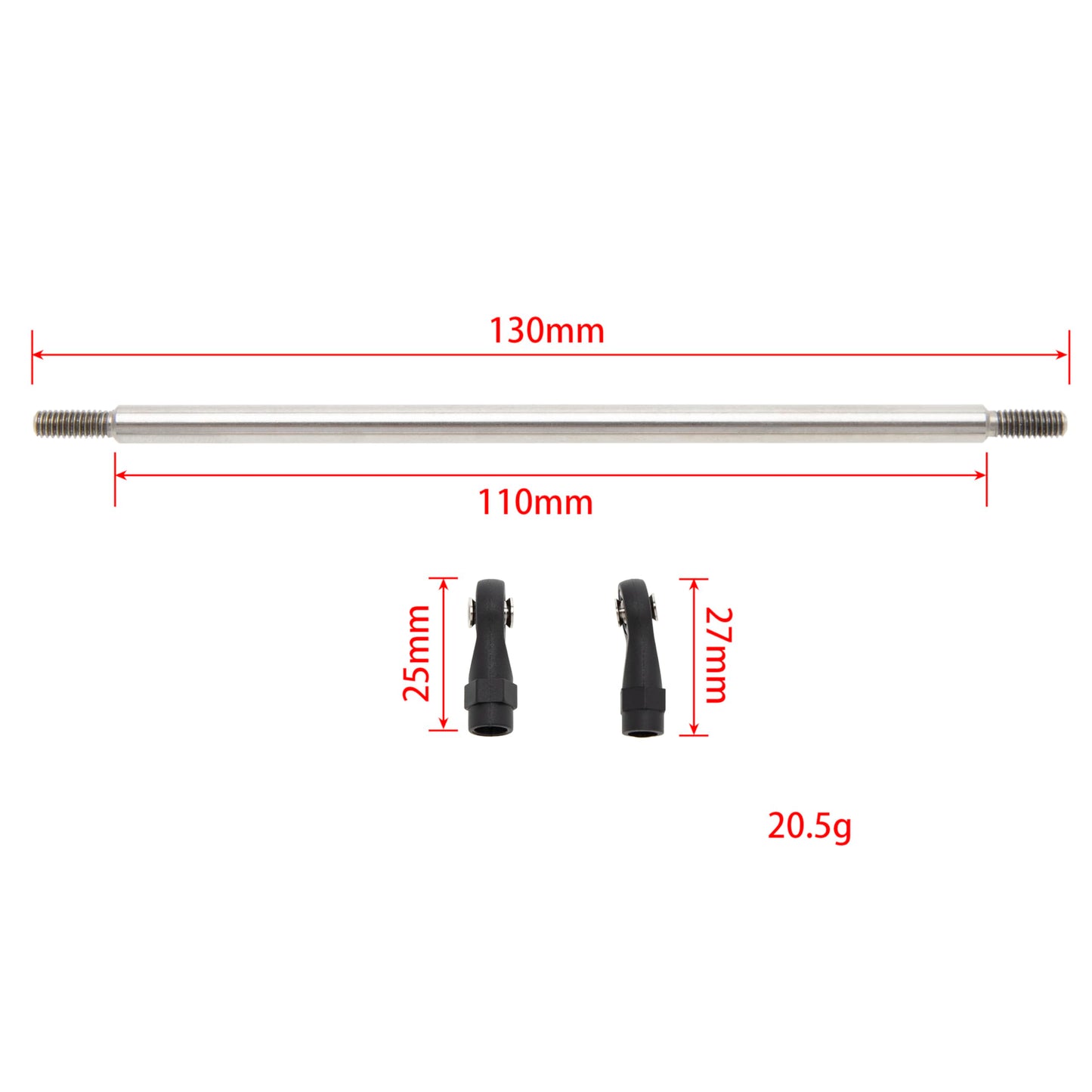 MEUS RACING 1/10 Links Steel Chassis Links Kit for Traxxas TRX4 Axial SCX10 Tamiya CCO1 Redcat Gen8 1/10 RC Crawler (125mm)