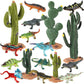 Eoivsh Desert Animal Figurines, 17Pcs Model Trees Cactus Kit With Lizard Figures For Kids Toddlers, Reptile Toy Playset For Diorama Project Cake Topper Decorations