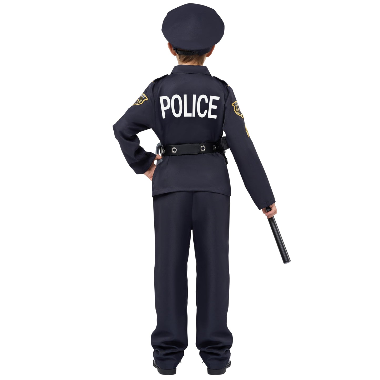 Spooktacular Creations Halloween Police Costume for Kids  Black Police Officer Costume for Boys  Toddler Cosplay RolePlay Themed Party (Large  10-12 yrs)