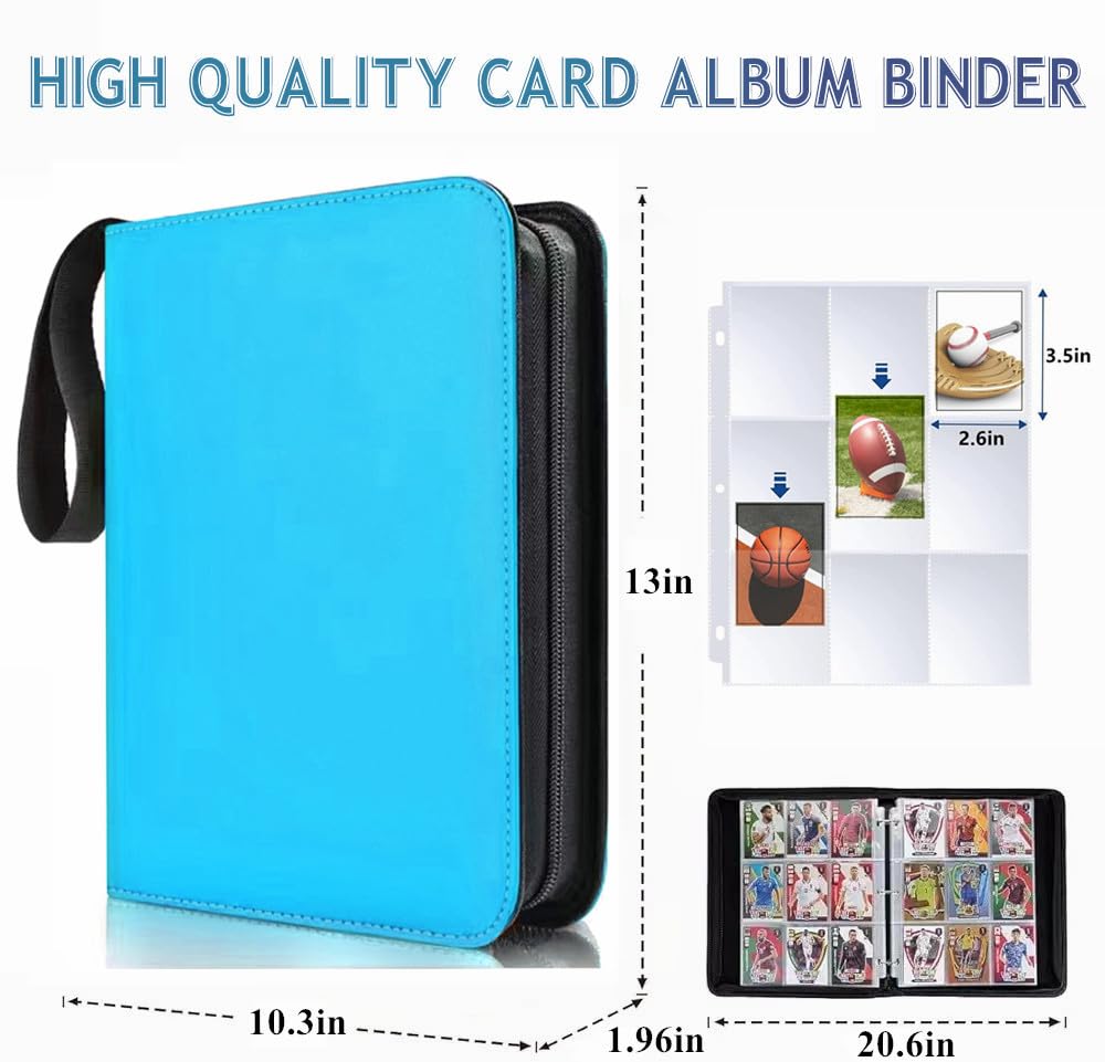 9 Pocket Trading Card Binder, 900 Pockets Basketball Binder For Mtg, Top Loading Collector Album, Pu Leather Folder For Game And