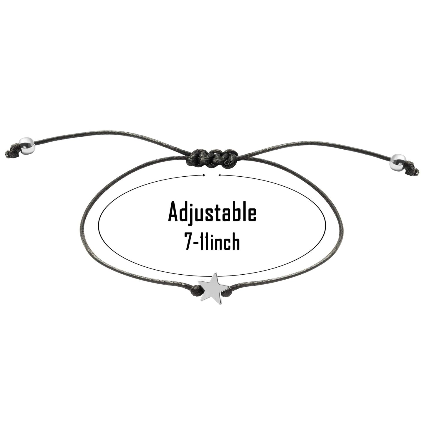 WATINC 18th Birthday Wish Bracelet, Adjustable Star Shape Bracelet for Valentines Birthday Gift, Make A Wish Jewel for Couple Fr