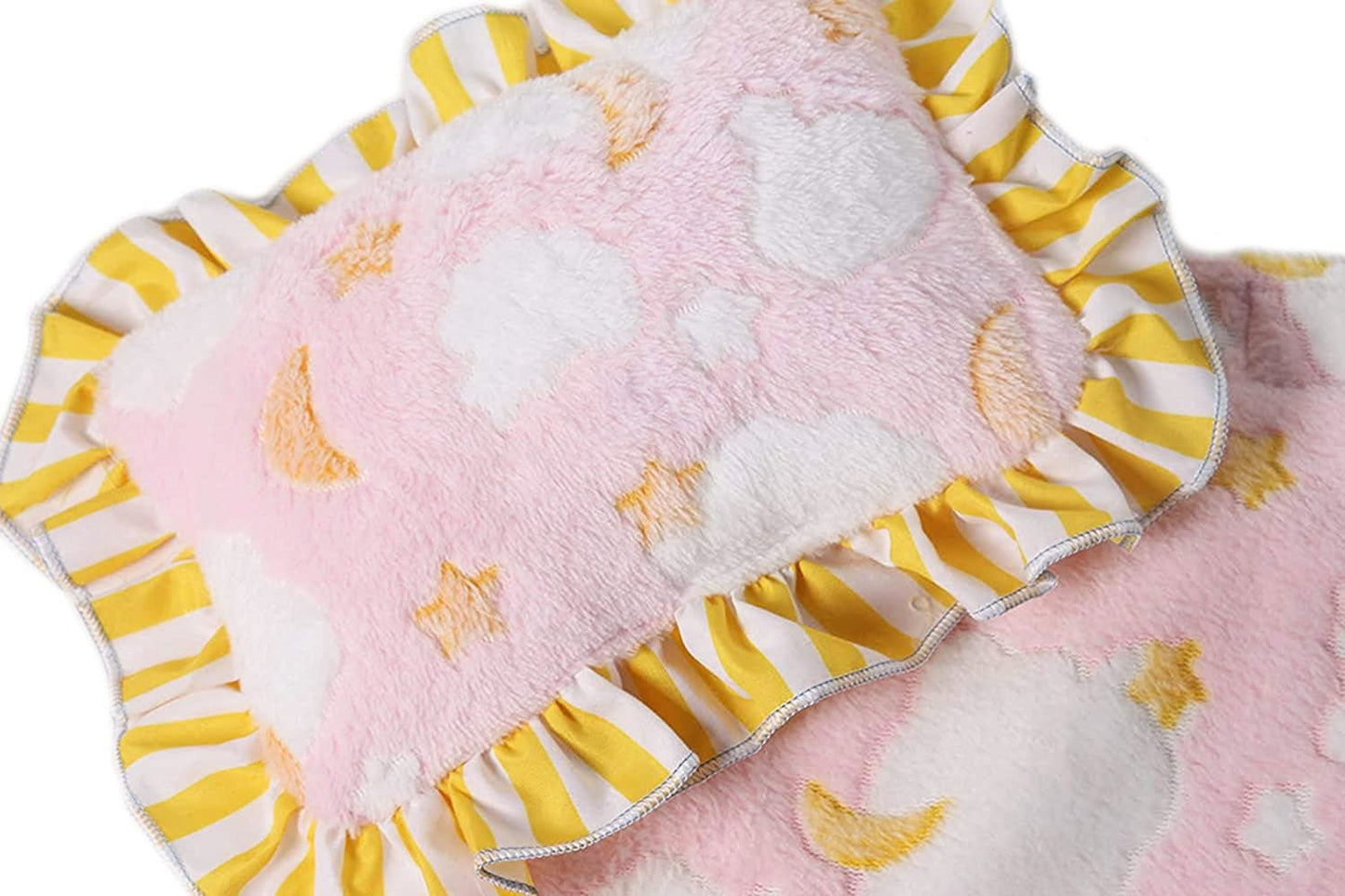 Baby Whitney Pink Clouds Doll Blanket & Pillow - Cotton, Pink, Model 79960