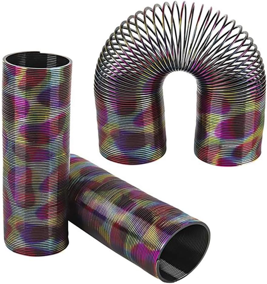 The Dreidel Company Coil Spring, Super Long Rainbow Metallic, Goody Bag Fillers, Party Favor For Kids, 6'' (6-Pack)
