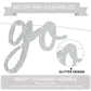 Beishida Silver Go Shawty It'S Your Birthday Banner - No Diy - Hip Hop Theme Glitter Happy Birthday Banner - Pre-Strung - Silver