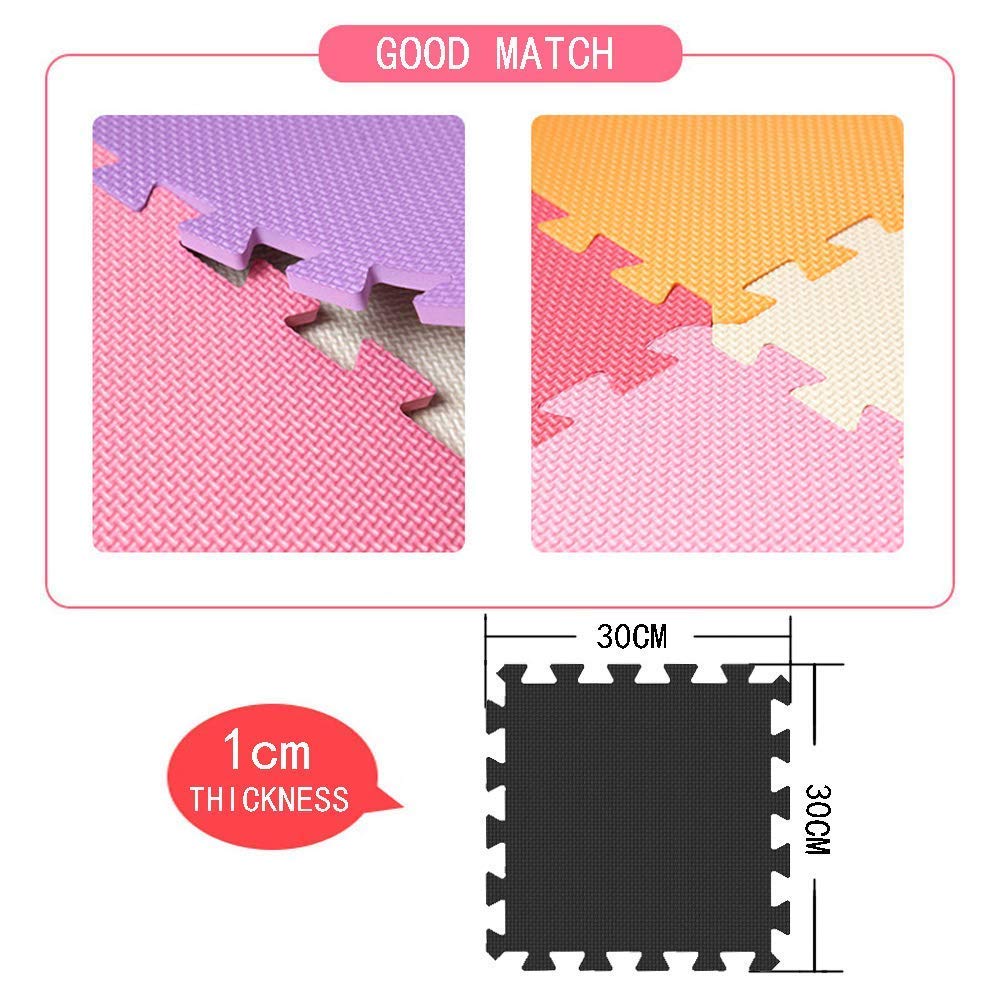 Yiminyuer® 20 Tiles (30Cm×30Cm×1Cm Each Tile) Baby Soft Puzzle Play Mats, Kids Thick Eva Foam Floor, Toddlers & Children'S Soft Interlocking Mat R01R08R12G301020