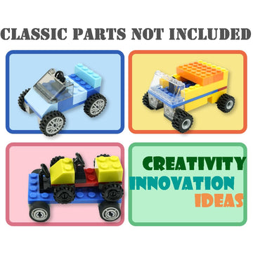 122Pcs Wheels And Axles Set, Car Parts Chassis Pieces Tires Building Blocks, Compatible With Classic Bricks Toys