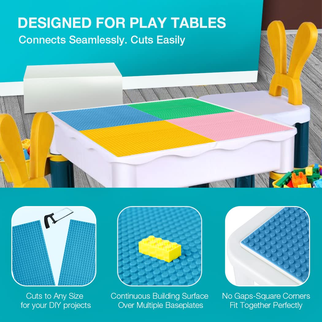 Lekebaby 8 Pack Classic Baseplates Building Base For Building Bricks, 10' X 10' Building Boards - 100% Compatible With Major Brands, Macaron