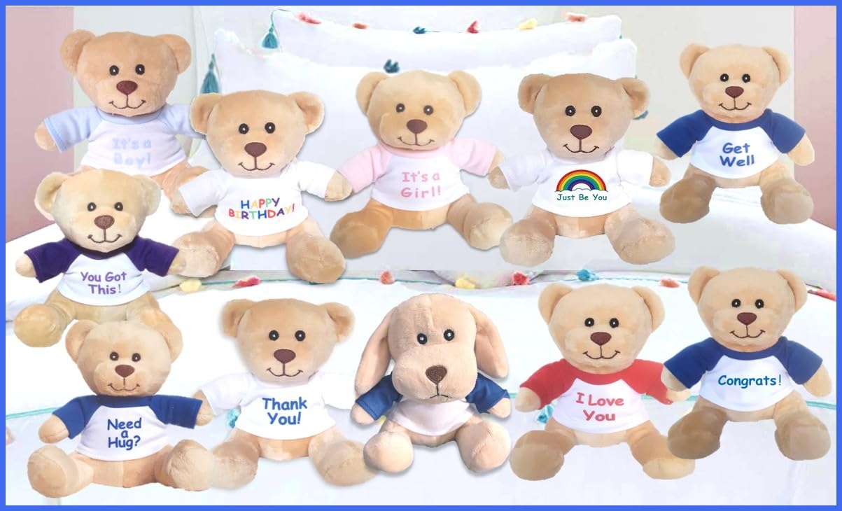 Hug-A-Booboo “I Miss You” Plush Teddy Bear - Super Cute 6” Small Plush Teddy Bear With Sweet Caring Message T-Shirt, Great For Gift, Gift Basket, Love, Military,Comfort A Friend