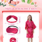 Kid Girls Spa Costume Party Set with Eyemask Hairband Hair Ring  Silky Plain Kimono Robes for Wedding Flower Robe (Rose  Tag 8)