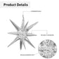6 Pcs Silver Star Foil Balloons One-Piece 14-Pointed Star Balloons 4D Starburst Cone Mylar Balloons 22Inch Christmas Birthday We