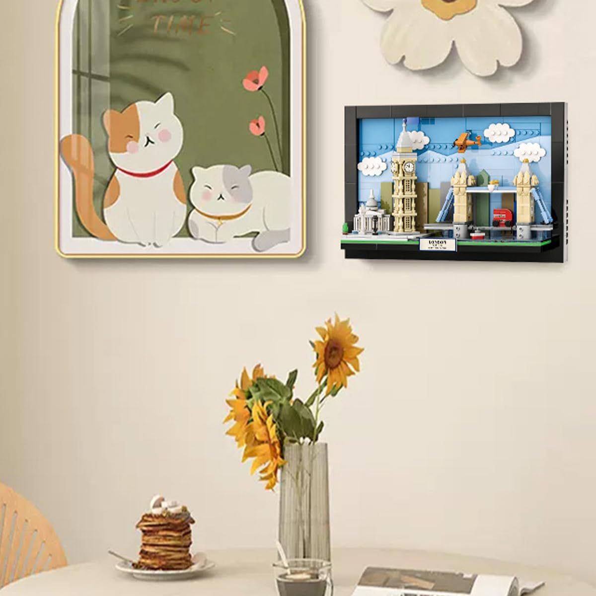 Dahonpa London City Postcard Building Sets 564 Pcs - World Famous Architectural Model Wall Art Crafts Ideas, Painting Frame For