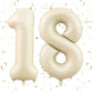 Number 18 Balloon Beige,40 Inch Large Cream Foil 18Th Birthday Balloons,Digital 18 Helium Mylar Balloons For Boys Girls 18Th Bir