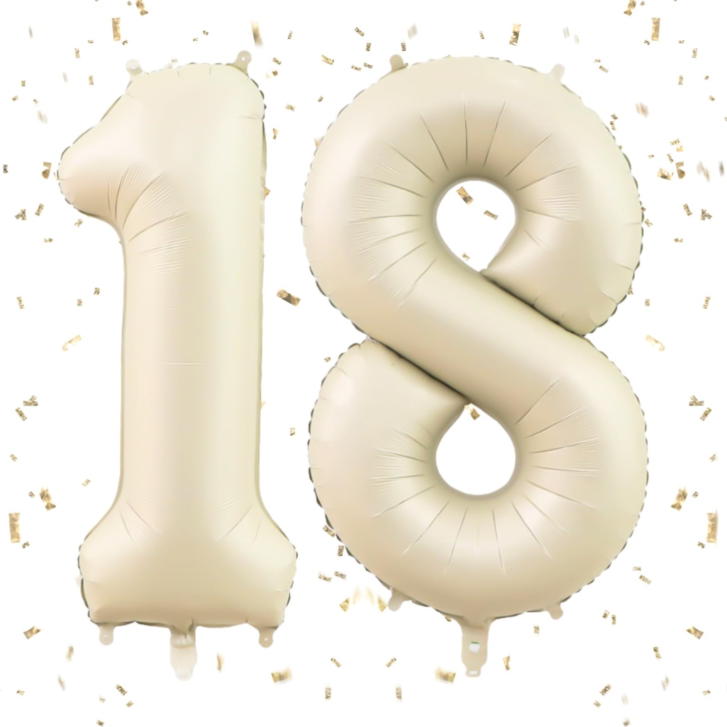 Number 18 Balloon Beige,40 Inch Large Cream Foil 18Th Birthday Balloons,Digital 18 Helium Mylar Balloons For Boys Girls 18Th Bir