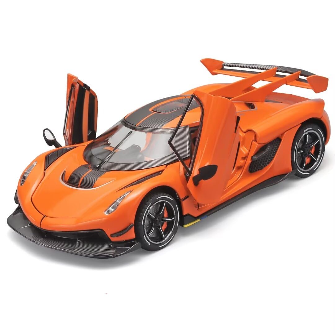 Oanmyjjo Toy Cars For Boys 1/24 Jesko Metal Die Cast Toy Cars,Collectibles Jesko Model Car,Pull Back Jesko Toy Car With Light An