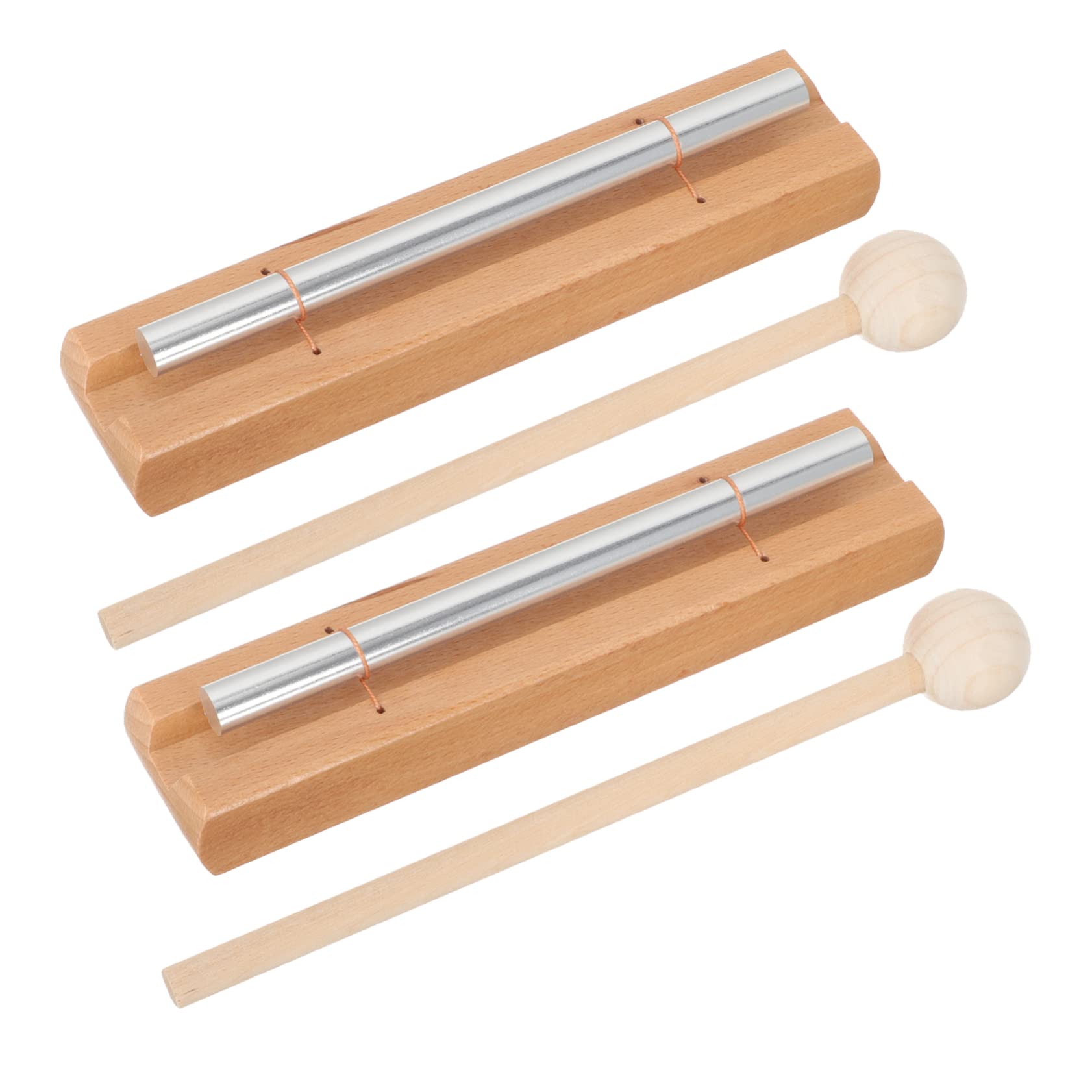 Excluzo 2 Set Meditation Bell Wooden Mallets For Children Kids Tools Woody Toy Classroom Teacher Chime Hand Bell Music Instrumen