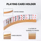 Gse Games & Sports Expert Set Of 4 Playing Cards Holders, Wooden Playing Card Racks, Curved Playing Card Trays For Bridge, Hand