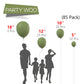 PartyWoo Sage Green Balloons, 85 pcs Rubber Pack - 5" to 18" Matte Green Balloons for Garland or Arch Decorations