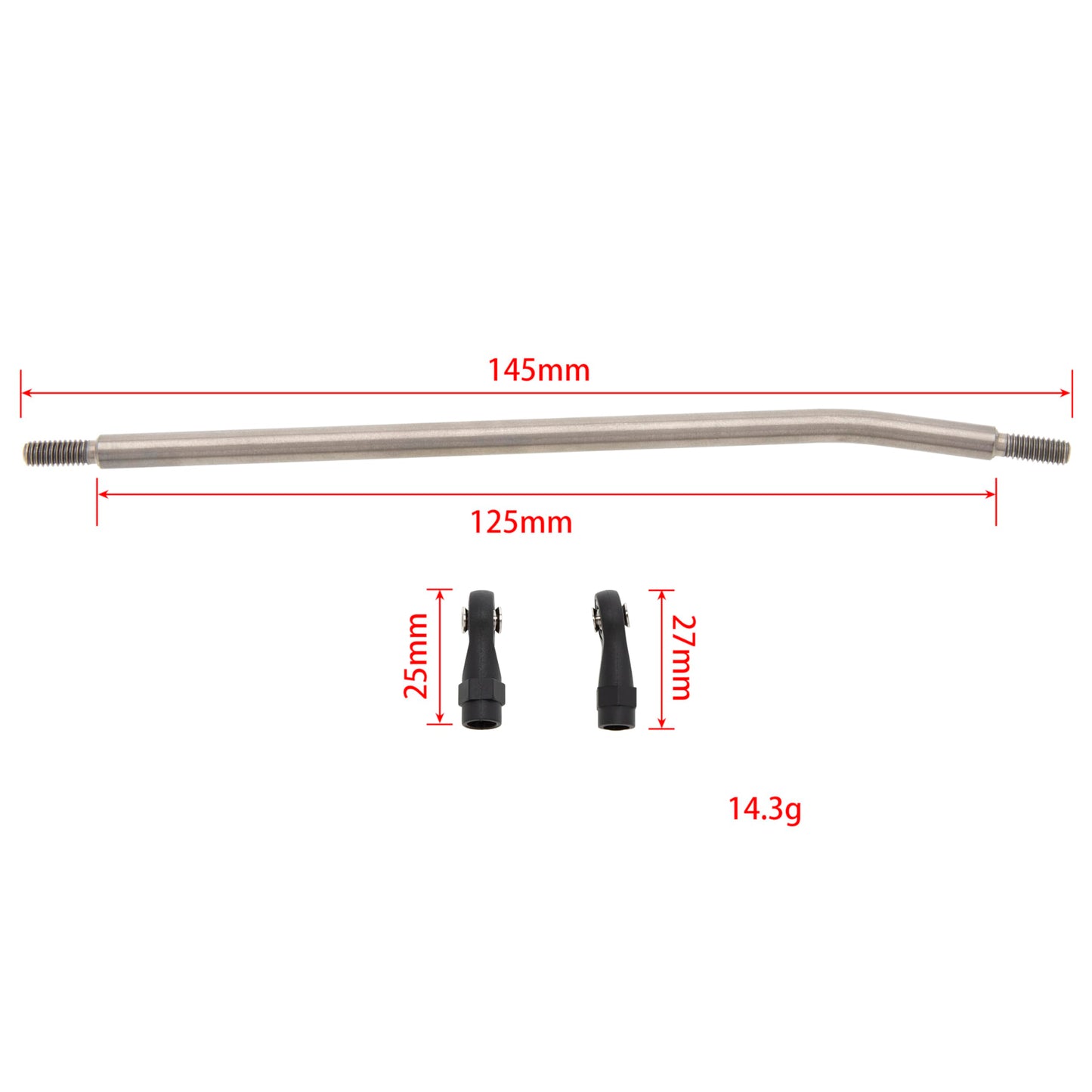Meus Racing 1/10 Links Titanium Chassis Links Kit For Traxxas Trx4 Axial Scx10 Tamiya Cco1 Redcat Gen8 1/10 Rc Crawler (145Mm)