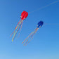 Simxkai 2 Pack Octopus Kites for Kids & Adults, Large Soft 3D Beach Easy to Fly for Boys & Girls (Red & Blue)