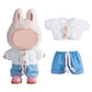 17cm Doll Clothes Set  enhanced Jeans & Knitted Sweater Outfit for 17cm 15cm Dolls  Cute Dress Up Fashion  No Doll Included (White  17cm/15cm)