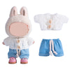 17cm Doll Clothes Set  enhanced Jeans & Knitted Sweater Outfit for 17cm 15cm Dolls  Cute Dress Up Fashion  No Doll Included (White  17cm/15cm)