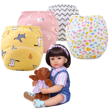 Reborn Baby Dolls Diapers 22 Inch Newborn Reusable 4-Piece Pack Fit 22-24' Reborn Dolls Alive