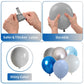 Blue And Silver Balloons, 60 Pcs Light Blue And White Grey Balloons Set With Metallic Silver Balloons, 12 Inch Pearl Baby Blue N
