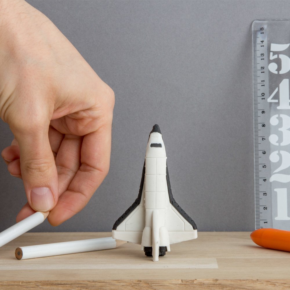 SUCK UK Fun Space Set Childrens Pencil Eraser (Space Shuttle Stationery)