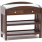 Classics By Handley Dollhouse Miniature Slatted Changing Table With Mattress (Walnut Changing Table With Blue Mattress)