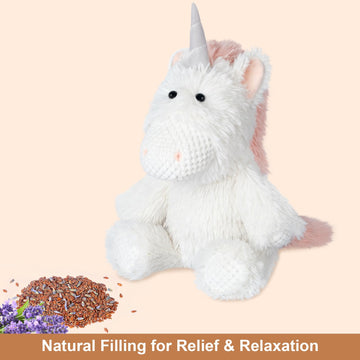 Suzzipals Coolable Warmable Unicorn Stuffed Animals, Microwavable Stuffed Animals Heating Pad For Cramps, Pain And Anxiety Stres
