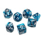 7Pcs DND Dice Set RPG Polyhedral Dice for Dungeon and Dragons MTG D&D D20 D12 D10 D8 D6 D4 (Lake Blue & Silver)